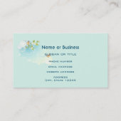 蝶と花の花の美しい引用文 名刺 (裏面)