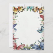蝶と花の誕生日パーティーへの招待 シーズンカード (裏面)
