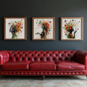 蝶と花を持つ女性(1 / 4) フォトプリント           