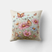 蝶と花オン装飾用クッション クッション (裏面)
