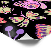 蝶と花カラフルバラかわいい ポスター (コーナー)