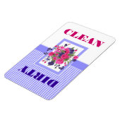 蝶と花クリーンまたは汚れた食洗機 マグネット (左側)