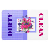 蝶と花クリーンまたは汚れた食洗機 マグネット (横)