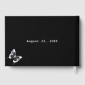 蝶と花シルバーフォイルブラック結婚ズ ゲストブック (裏面)