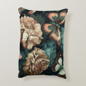 蝶と花ダーククラシックデザイン アクセントクッション (裏面(縦))