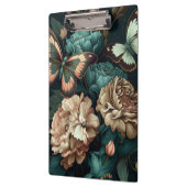 蝶と花ダーククラシックデザイン クリップボード (左)