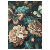 蝶と花ダーククラシックデザイン クリップボード (裏面)