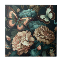 蝶と花ダーククラシックデザイン