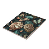 蝶と花ダーククラシックデザイン タイル (側面)