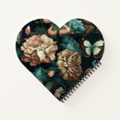 蝶と花ダーククラシックデザイン ノートブック (裏面)