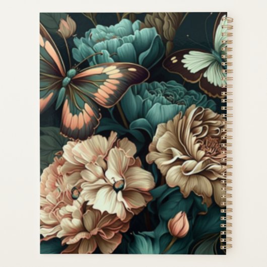 蝶と花ダーククラシックデザイン プランナー手帳 (裏面)