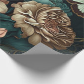 蝶と花ダーククラシックデザイン ラッピングペーパー (角)