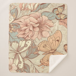 蝶と花ティッシュペーパー シェルパブランケット