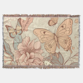 蝶と花ティッシュペーパー スローブランケット
