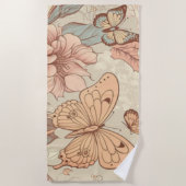 蝶と花ティッシュペーパー ビーチタオル (正面)
