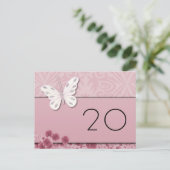蝶と花テーブル番号はがき ポストカード (スタンド正面)