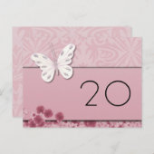 蝶と花テーブル番号はがき ポストカード (正面/裏面)