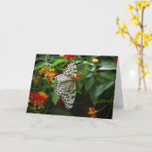 蝶と花ハイ/ハローグリーティングカード カード (黄色い花)