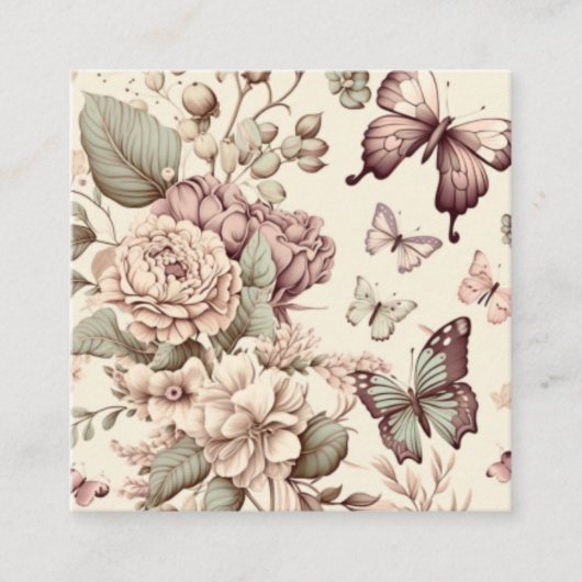 蝶と花パステルデコール エンクロージャーカード (正面)