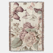 蝶と花パステルデコール スローブランケット (正面縦)
