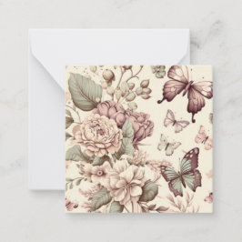 蝶と花パステルデコール ノートカード