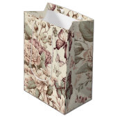 蝶と花パステルデコール ミディアムペーパーバッグ (正面アングル)