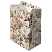 蝶と花パステルデコール ミディアムペーパーバッグ (裏面アングル)