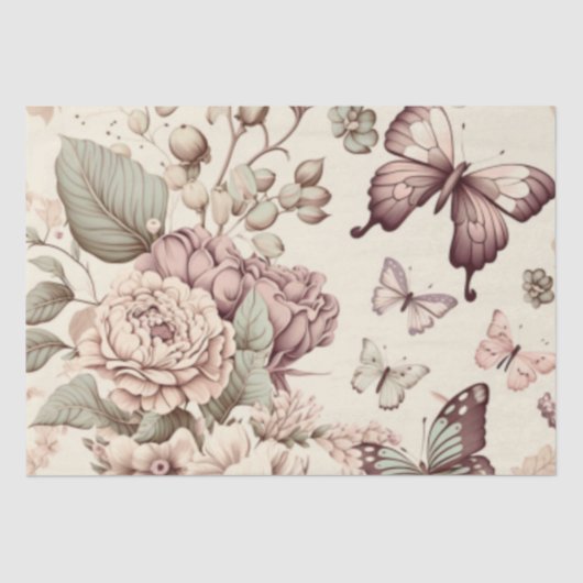 蝶と花パステルデコール 薄葉紙 (正面)