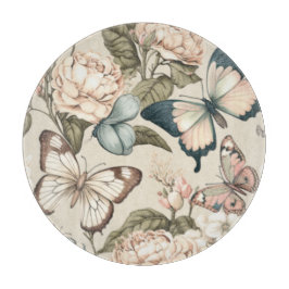 蝶と花パステル カッティングボード