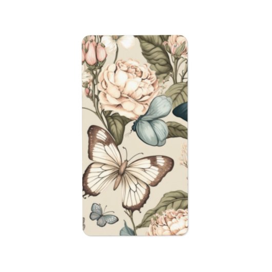 蝶と花パステル ラベル (正面)