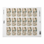 蝶と花パステル ラベル (フルシート)