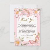 蝶と花ピンクかわいいサンキューカード サンキューカード (正面)
