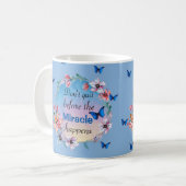 蝶と花マインドセ前向きット引用文 コーヒーマグカップ (正面左)