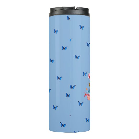 蝶と花マインドセ前向きット引用文 タンブラー (裏面)