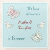 蝶と花ママの娘 ガラスコースター (正面)