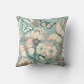 蝶と花ライトグリーンデコ クッション (裏面)