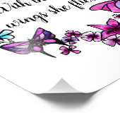 蝶と花リースカスタム引用文または名前 フォトプリント            (角)