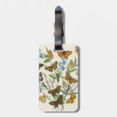 蝶と花ヴィンテージイラストレーション1 ラゲッジタグ (裏面縦)