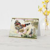 蝶と花ヴィンテージ母の日 カード (黄色い花)