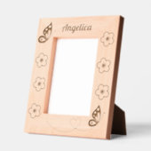 蝶と花名前をカスタムする5 x 7 レーザー彫刻フレーム (左)