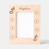 蝶と花名前をカスタムする5 x 7 レーザー彫刻フレーム (正面)