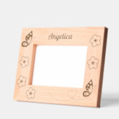 蝶と花名前をカスタムする7 x 5 レーザー彫刻フレーム (左)