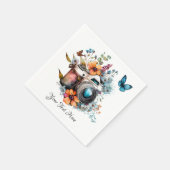 蝶と花束のカメラ スタンダードカクテルナプキン (角)