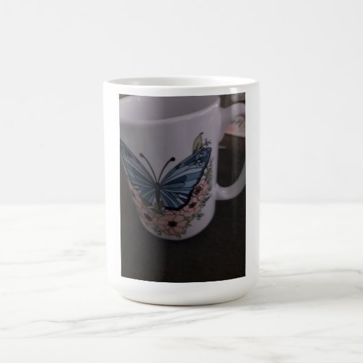蝶と花柄のマグカップ コーヒーマグカップ (中央)