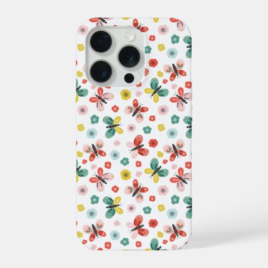 蝶と花柄 iPhoneケース (裏面)