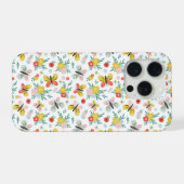 蝶と花柄 iPhoneケース (裏面横)