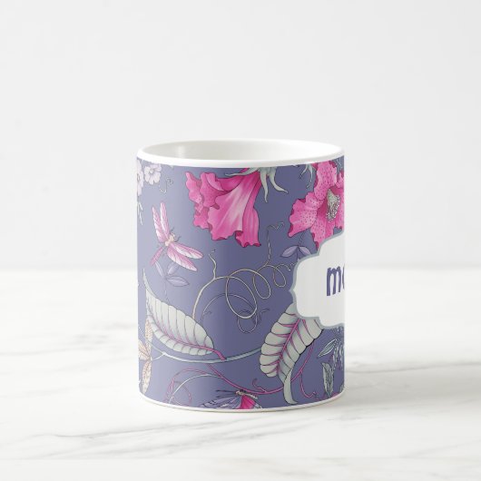 蝶と花母の日のギフトマグ コーヒーマグカップ (中央)