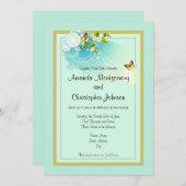 蝶と花結婚の花 招待状 (正面/裏面)