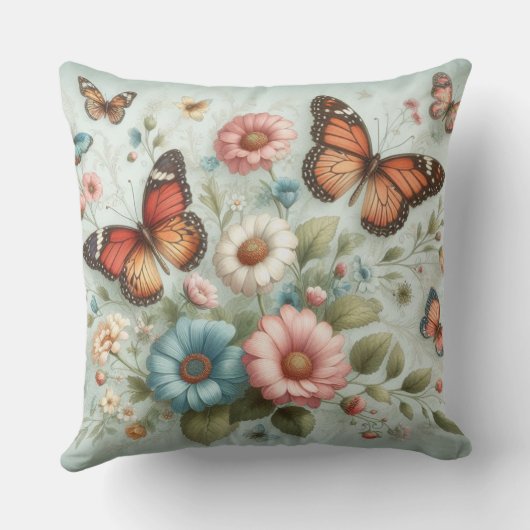 蝶と花装飾用クッション クッション (裏面)