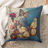 蝶と花装飾用クッション クッション (ブランケット)